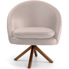 Kit 02 Poltronas Decorativa Base Giratória De Madeira Rafa D0