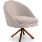 Kit 02 Poltronas Decorativa Base Giratória De Madeira Rafa D0