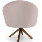 Kit 02 Poltronas Decorativa Base Giratória De Madeira Rafa D0