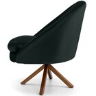 Kit 02 Poltronas Decorativa Base Giratória De Madeira Rafa D0