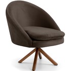 Kit 02 Poltronas Decorativa Base Giratória De Madeira Rafa D0