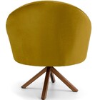 Kit 02 Poltronas Decorativa Base Giratória De Madeira Rafa D0