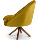 Kit 02 Poltronas Decorativa Base Giratória De Madeira Rafa D0