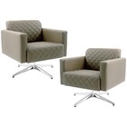 Kit 02 Poltronas Decorativa Base Giratória Evo Alberta Tressê