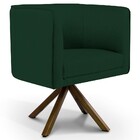 Kit 02 Poltronas Decorativa Base Giratória Madeira Betina D02