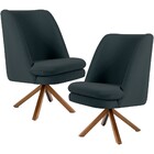 Kit 02 Poltronas Decorativa Base Giratória Madeira Pérsia D02