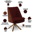 Kit 02 Poltronas Decorativa Base Giratória Pérsia D02 Veludo