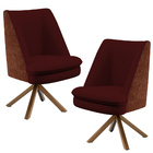 Kit 02 Poltronas Decorativa Base Giratória Pérsia D02 Veludo