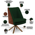 Kit 02 Poltronas Decorativa Base Giratória Pérsia D02 Veludo