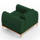 Kit 02 Poltronas Decorativa Base Madeira Pés D'ouro Molino D0