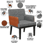 Kit 02 Poltronas Decorativa Base Preto Beatriz W01 Suede Pied