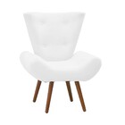Kit 02 Poltronas Decorativa Bella Pés Madeira Corano Branco