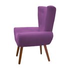 Kit 02 Poltronas Decorativa Bella Pés Madeira Suede Marsala