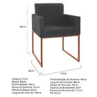 Kit 02 Poltronas Decorativa Bellinha Base De Ferro Bronze Lin