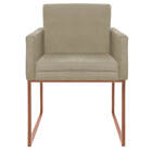 Kit 02 Poltronas Decorativa Bellinha Base De Ferro Bronze Lin