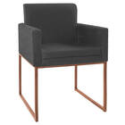 Kit 02 Poltronas Decorativa Bellinha Base De Ferro Bronze Lin