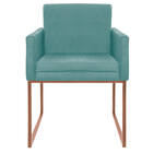 Kit 02 Poltronas Decorativa Bellinha Base De Ferro Bronze Sue