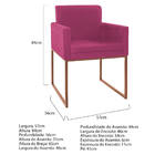 Kit 02 Poltronas Decorativa Bellinha Base De Ferro Bronze Sue