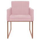 Kit 02 Poltronas Decorativa Bellinha Base De Ferro Bronze Sue