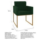 Kit 02 Poltronas Decorativa Bellinha Base De Ferro Dourado Su
