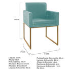 Kit 02 Poltronas Decorativa Bellinha Base De Ferro Dourado Su