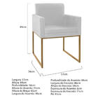 Kit 02 Poltronas Decorativa Bellinha Base De Ferro Dourado Su