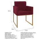 Kit 02 Poltronas Decorativa Bellinha Base De Ferro Dourado Su