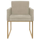 Kit 02 Poltronas Decorativa Bellinha Base De Ferro Dourado Su