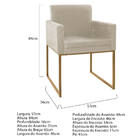Kit 02 Poltronas Decorativa Bellinha Base De Ferro Dourado Su
