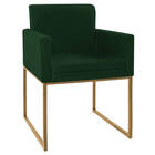Kit 02 Poltronas Decorativa Bellinha Base De Ferro Dourado Su