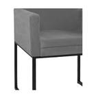 Kit 02 Poltronas Decorativa Bellinha Base De Ferro Preto Sued