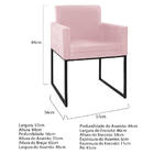 Kit 02 Poltronas Decorativa Bellinha Base De Ferro Preto Sued