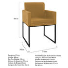 Kit 02 Poltronas Decorativa Bellinha Base De Ferro Preto Sued