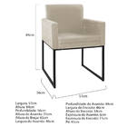 Kit 02 Poltronas Decorativa Bellinha Base De Ferro Preto Sued