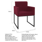 Kit 02 Poltronas Decorativa Bellinha Base De Ferro Preto Sued
