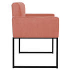 Kit 02 Poltronas Decorativa Bellinha Base De Ferro Preto Sued