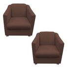 Kit 02 Poltronas Decorativa Bia Corano Marrom