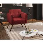Kit 02 Poltronas Decorativa Bia Couro Vermelho G58 - Gran Belo