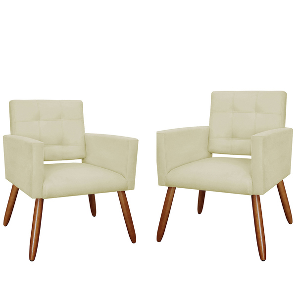 Kit 02 Poltronas Decorativa Camila Suede Várias Cores - Ds Es