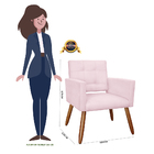 Kit 02 Poltronas Decorativa Camila Suede Várias Cores - Ds Es