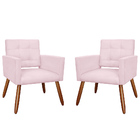 Kit 02 Poltronas Decorativa Camila Suede Várias Cores - Ds Es