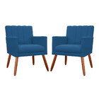 Kit 02 Poltronas Decorativa Cecília Suede Cores Variadas -  D