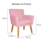 Kit 02 Poltronas Decorativa Cecília Suede Cores Variadas -  D
