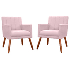 Kit 02 Poltronas Decorativa Cecília Suede Cores Variadas -  D