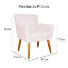 Kit 02 Poltronas Decorativa Cecília Suede Cores Variadas -  D