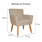 Kit 02 Poltronas Decorativa Cecília Suede Cores Variadas -  D