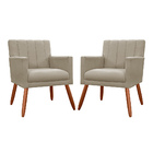 Kit 02 Poltronas Decorativa Cecília Suede Cores Variadas -  D