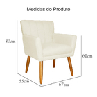 Kit 02 Poltronas Decorativa Cecília Suede Cores Variadas -  D
