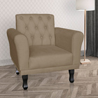 Kit 02 Poltronas Decorativa Classic Capitonê Suede Várias Cor