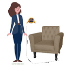 Kit 02 Poltronas Decorativa Classic Capitonê Suede Várias Cor